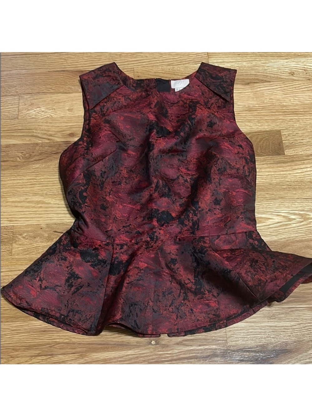 NWOT - H&M Red and Black Peplum Blouse